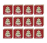 12Pcs Christmas Holiday Cards with Envelope and Seal Sticker, New Year Card Greeting Card for Family, Friend Wishes