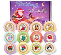 12Pcs Christmas Kids Bath Bombs,12 Surprise Christmas Toys Inside,Xmas Stocking fillers Kids,Gift Set for her,Bubble Bath Present for Women