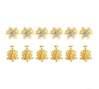 12Pcs Christmas Napkin Rings Alloy Snowflake Tree(gold)