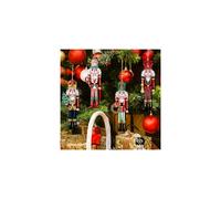 12pcs Christmas Nutcracker Soldier Wooden Pendant Xmas Tree Hanging Ornament