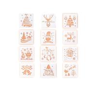 12Pcs Christmas Painting Templates Reusable Drawing Stencils for Boy Girl and Washable Plastic for Crafts School Projects and Making