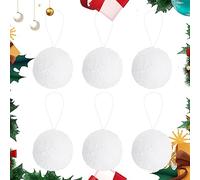 12pcs Christmas Snowball Ornaments 4cm White Foam Balls Polystyrene Craft Balls White Decorations Snowball Christmas Balls Ornaments Hanging Snowballs for Christmas Tree Decoration, DIY Craft
