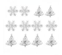 12pcs Christmas Snowflake Napkin Rings, Xmas Silver Snow Flake Napkin Buckles, Shiny Exquisite Snowflake Metallic Napkin Ring Holder for Xmas Party Wedding Dinner Table Decor