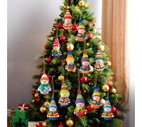 12Pcs Christmas Snowman Ornaments | Colorful Mini Santa Hanging Ornaments Acrylic Pendants for Xmas Tree Party Home Decorations (Christmas Santa)
