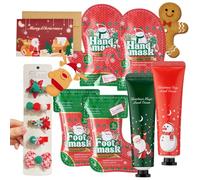 12pcs Christmas Teenage Girls Gifts - Christmas Skin Care Sets for Girls Gifts - Luxury Skin Care Sets & Kits for Women with Hand & Foot Mask,Body Cream，Hand Cream, Holiday Greeting Card & Hairpin