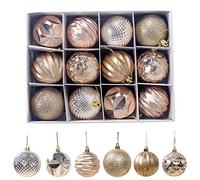 12pcs Christmas Tree Baubles, Christmas Balls Decoration Christmas Tree Pendants Gifts (Orange)