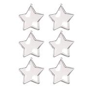 12PCS Christmas Tree Hanging Baubles Clear Hanging Candy Box Star Ornament Baubles Case Wedding Decoration Holiday for Christmas Tree Wedding Gift Packing, 8cm