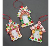 Christmas Tree Hanging Decorated with Candy Cane Personalise Photo Frame Xmas Tree Wall Home Décor Ornaments 12pcs Set
