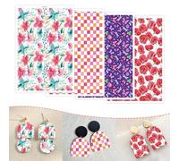 12Pcs Clay Transfer Paper, Red Square Tulips Butterfly Dragonfly 4 Patterns Assorted Design Water Polymer Clay Transfer Paper for Polymer Clay Earrings Jewelry Making Watercolor Flower