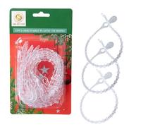 12Pcs Clear Adjustable Reusable Cable Ties 300mm -Cable Ropes for Garlands Christmas Tree Decorations - Ideal for DIY, Organizing Cables, Lighting Wires