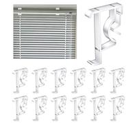 12Pcs Clear Blind Valance Clips Replacement, 2 Inch Clear Plastic Blind Clips for Valance, Transparent Hidden Retainer Holder for Window Blinds Valances, Horizontal Faux & Wood Blinds Parts