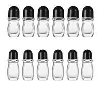 12pcs Clear Glass Bottles Eempty Roller Bottles Clear Travel Storage Container For Various Liquid Use