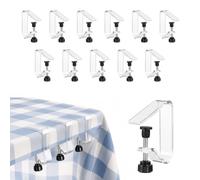 12pcs Clear Tablecloth Holder Table Cloth Clips for Tables 0.4-1.6in Thick | Adjustable Table Cover Clamps for Outdoor Tables to Prevent Tablecloth Slippage for Wedding Christmas Event Picnic Camping