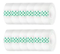 12PCS Clear Tape 82ft Long BOPP Tape with 0.7'' Width Strong Adhesion Transparent Dispenser Refill Rolls with Excellent Holding Power for Sealing & Label ProtectionClear