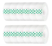 12PCS Clear Tape 82ft Long BOPP Tape with 0.7'' Width Strong Adhesion Transparent Dispenser Refill Rolls with Excellent Holding Power for Sealing & Label Protection