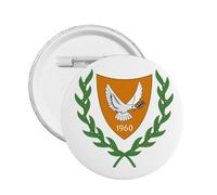 12Pcs Coat of Arms of Cyprus Round Button Badge Support Cyprus Emblem Pin Cypriot Decorations Medium