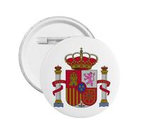 12Pcs Coat of Arms of Spain Round Button Badge Support Spain Emblem Pin Spanish Decorations Small