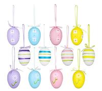 12PCS Colorful Easter Egg Hanging Ornaments - Premium Easter Tree & Basket Decorations, Party Favors, Home Spring Festival Supplies