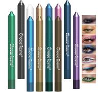 12Pcs Colorful Eyeliner Pencil Set,Eyeshadow Stick Waterproof,Pearl & Matte Metallic Glitter High Pigmented Long Lasting Eye Makeup for Women (8, Multicolors, 8Pcs/Set)