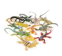 12Pcs Colorful Lizard Models Vivid Children Animal Toys for Teaching Play and Learning Durable Plastic