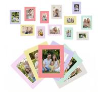 12PCS Colorful Magnetic Picture Frames for Refrigerator, Magnetic Photo Frames for Fridge, Home, Office, School, Locker, Display (4.8x6.3 Inch + 4.6x3.3 Inch, Red, Purple, Blue, Yellow, Beige, Green)