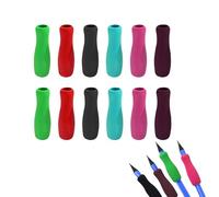12Pcs Colour Special Supplies Foam Pencil Grips Soft Foam for Adults, Paint Brush Holder Ergonomic Open Slip Insert Pen Right Left-Handed Use for Handwriting, Drawing, Coloring Education