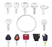 12Pcs Construction Ignition Key Set, Universal Heavy Equipment Keys, Compatible with CAT JCB Komatsu Kubota, Starter Switch Spare Keys for Excavator Tractor Dumper Dozer Roller Bulldozer Forklift...