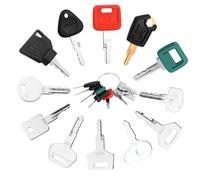 12Pcs Construction Ignition Key Set Universal Ignition Starter Keys Plant Dumper Switch Spare Keys Replacement for Machinery Plants Agricultural Excavator Truck Tractor Dozer Grader Bulldozer Backhoes