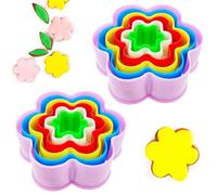 12PCS Cookie Cutter Set, Scallop Flower Cookie and Biscuit Cutters, Nested Flower Shaped Plastic Cookie Cutters, Random Color