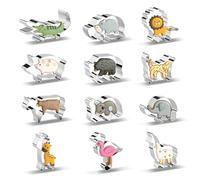 12Pcs Cookie Cutters Set, Forest Animal Cookie Cutter for kids, Pastry Cutter Baking Accessories, Stainless Steel Biscuit Cutters for Kids Party and DIY Treat Baking, Smooth Edge Safe for Little Hands