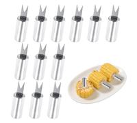 12PCS Corn on The Cob Skewers Holders Stainless Steel Cob Forks for BBQ Camping Party Kitchen Party Tools