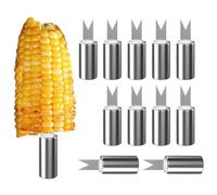 12PCS Corn on The Cob Skewers, Stainless Steel Sweetcorn Holders, Fruit Food Forks Sticks for BBQ Barbecue Grill Picnics Camping Party Kitchen Garden Hand Tools (Silver)