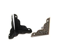 12Pcs Corner Brackets for Scrapbook Bronze Wooden Box Edge Cover Protector Furniture Decorative for Table