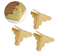 12pcs Corner Decorative Protectors for Metal Box Jewelry Gift Case, Desk Safety Bumpers Iron Cover Guard(Gold)