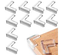 12Pcs Corner Protectors,Baby Furniture Table Edge Safety Guard Protector,Kids Metal Box Corners Clear Covers Guards,Child Glass Anti-Collision Proof Bumper,White Silicone Proofing Bumpers for Cupboard