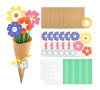 12PCS Craft Flowers Kit, Flower Bouquet Craft Kit DIY Flower Paper Crafts Mothers Day Crafts for Children Paper Flowers Bouquet Crafts Kit for Mother's Day Birthday Festival Birthday Party Favours