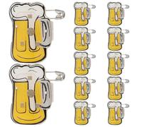 12pcs Creative Beer Mug Pins with Flashing LED Light, Great for Party Bar Decor (Random Color)