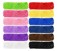 12PCS Crochet Headbands,5.71 X 1.69in Colorful Retro Stretch Knitted Hair Bands Accessories,Handmade Kint Crochet Headbands for Women Girls