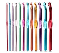 12pcs Crochet Hooks, Aluminium Needles for Knitting, Assorted Sizes, 2mm, 2.5mm, 3mm, 3.5mm, 4mm, 4.5mm, 5mm, 5.5mm, 6mm, 6.5mm, 7mm, 8mm