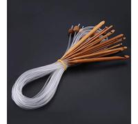 12Pcs Crochet Hooks Carbonized Bamboo Tunisian Afghan Needle Set with Plastic Cable Crochet Knitting Needles Kit Size 3-10mm
