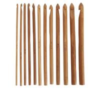 12Pcs Crochet Hooks Set, 3-10mm Wooden Crochet Hooks Ergonomic Bambusoideae Handle Large Crocheting Hook Knitting Needles for Coarse Yarn Handcraft Crocheting