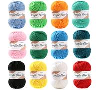 12PCS Crochet Yarn 25g Each,Acrylic Knitting Wool - Multi-Color Yarn for Crochet Kits, Beginners & Adults Craft Projects (Scarves, Amigurumi, Granny Squares, Pompoms)