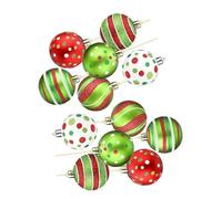 12pcs Crushed Profe Christmas Plunder Seasonal Elegant Christmas Tree Bobble Ornament Hanging Charms Hanging Charms