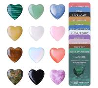 12Pcs Crystal Hearts Stones Healing Crystals, Crystal Gifts for Women, Healing Crystals Heart Crystal Gifts for Women, Spiritual Wellness, Thoughtful Present for Women Men, Healing Crystals