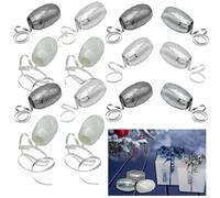 12PCs Curling Ribbons 5mm x 10m - Metallic Assorted Colours White, Silver and Grey Ribbons for Gift Wrapping, Balloon Ribbon Ties and Balloon Strings Party Decorations