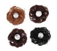 12pcs Curly Bun Extensions High Temperature Ponytail Chignon Hairpiece Easy to Use Updo for Daily Wear Weddings Parties and Special Occasions