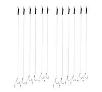 12Pcs Curve Shank Carp Hooks, Fishing Hair Rigs Barbless Carp Fishing Curved Hook Tackle Sizes 6 8 10 Braided Line Swivel for Using in Freshwater and Saltwater Withstands 12 lbs of Tension