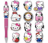 12Pcs Cute Cartoon Focal Beads for Pens, Cartoon Silicone Focal Beads for Making DIY Bead Pens Keychain Jewelry
