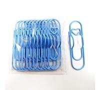 12pcs Cute Paper Clips, Mini Heart Shaped Paper Clips, Pastel Color Papers Clips with Rust Resistant Vinyl Coating for Office School and Home Desk Organizing (Blue)