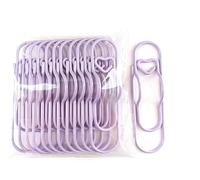 12pcs Cute Paper Clips, Mini Heart Shaped Paper Clips, Pastel Color Papers Clips with Rust Resistant Vinyl Coating for Office School and Home Desk Organizing (Purple)